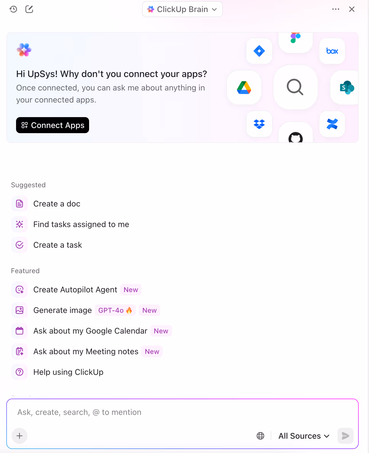 ClickUp Brain interface
