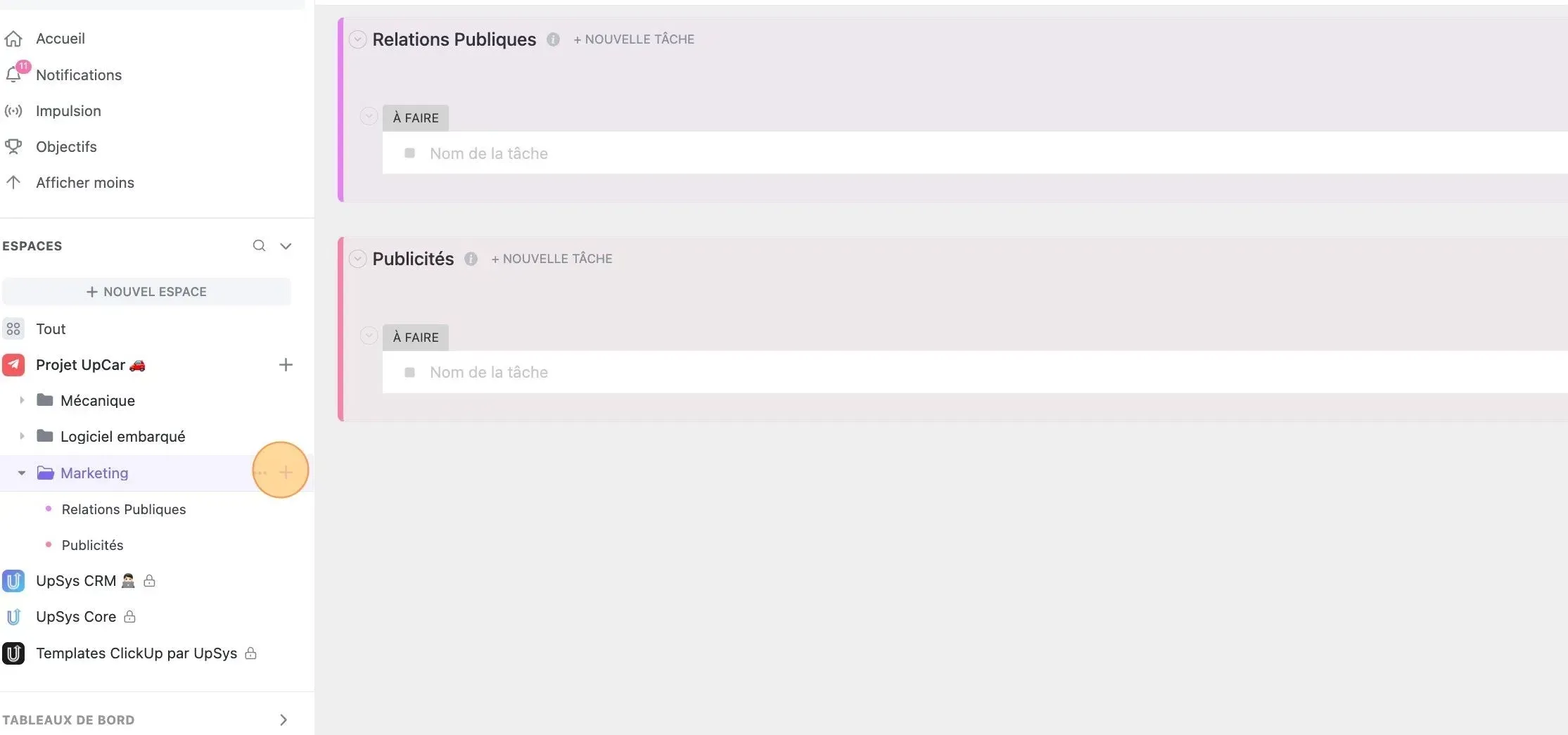 Create a list in Clickup