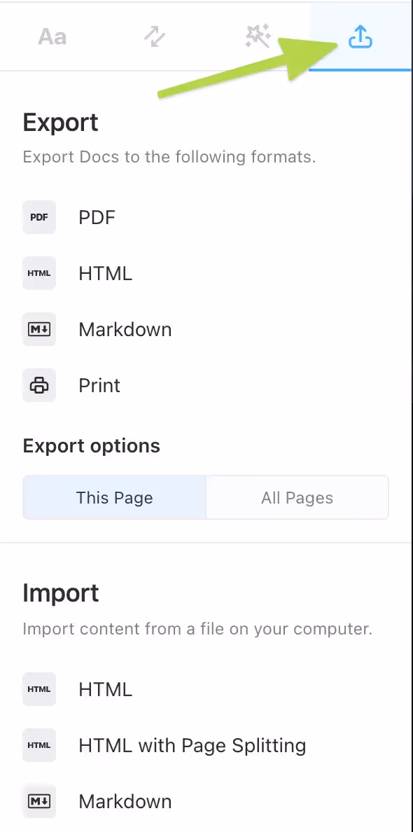 Export as Docs