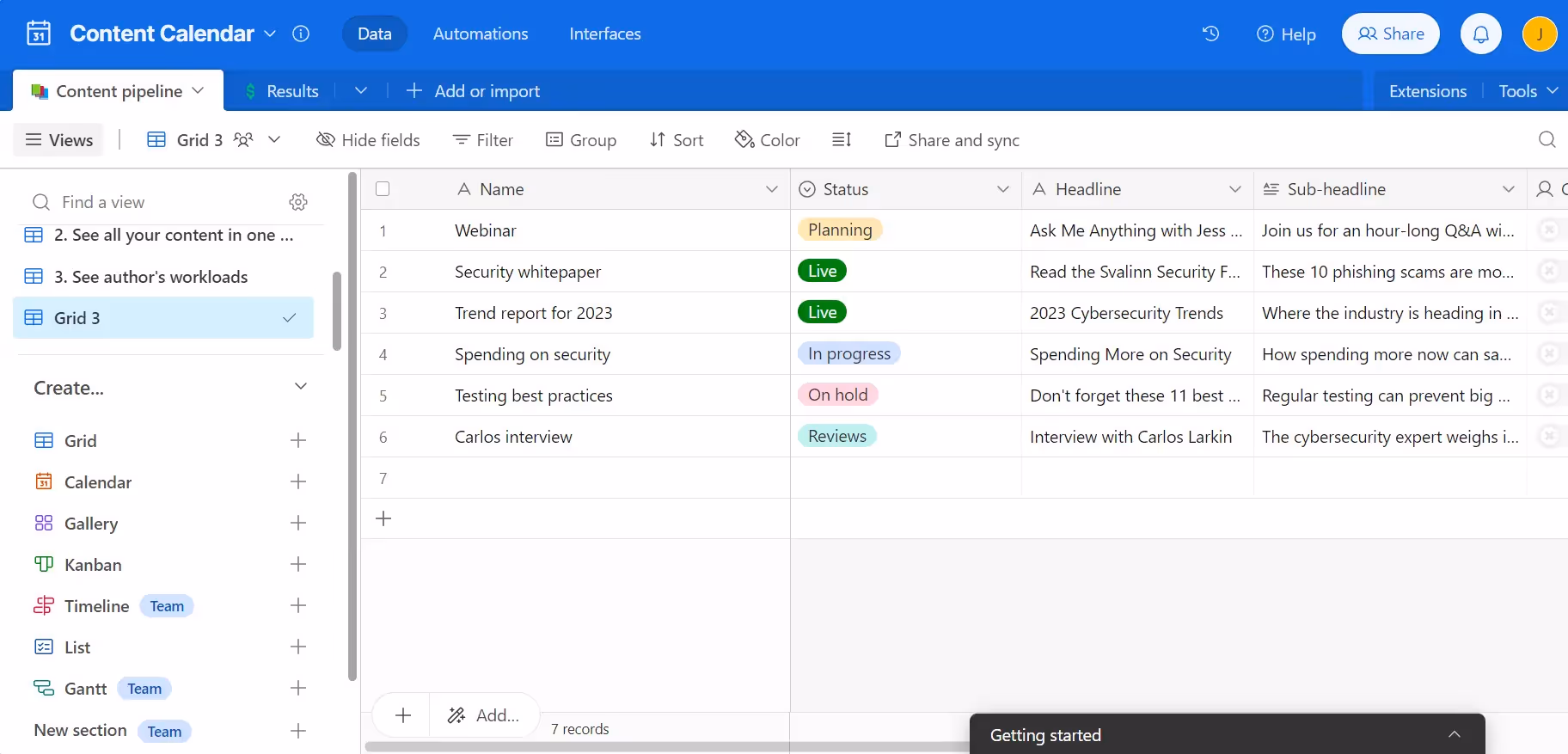 Airtable User Interface