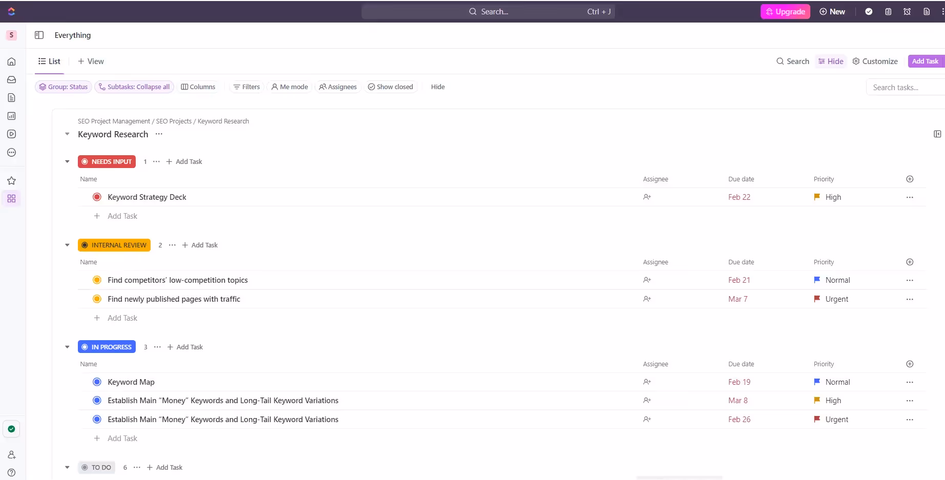 ClickUp's Intuitive User Interface