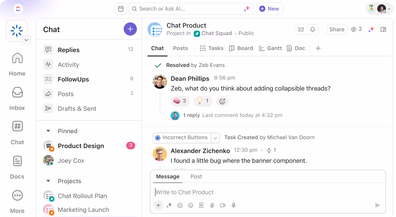 ClickUp Chat ClickUp Chat