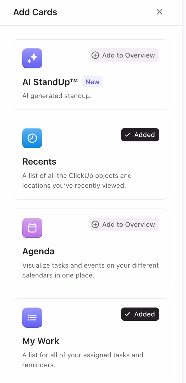 Manage Cards Manage Cards